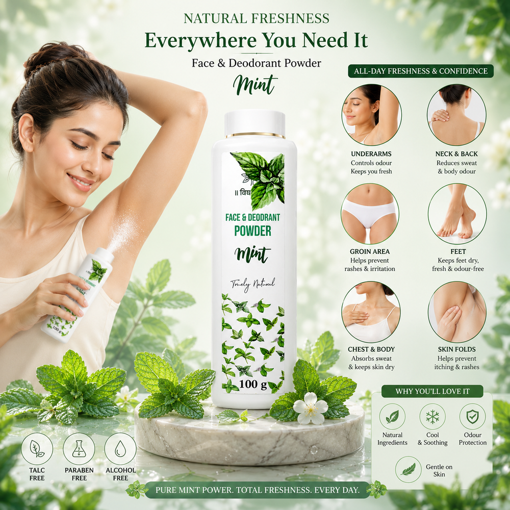 Mint Face & Deodorant Powder - 100 G