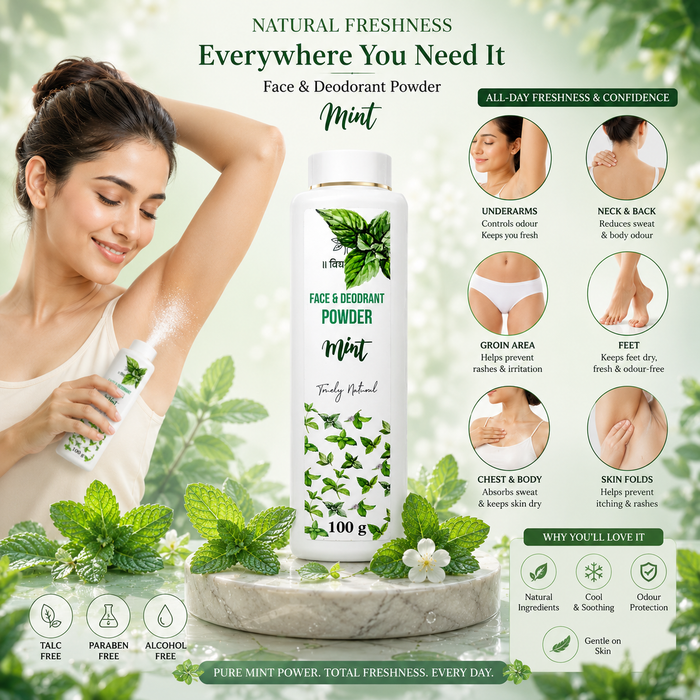 Mint Face & Deodorant Powder - 100 G