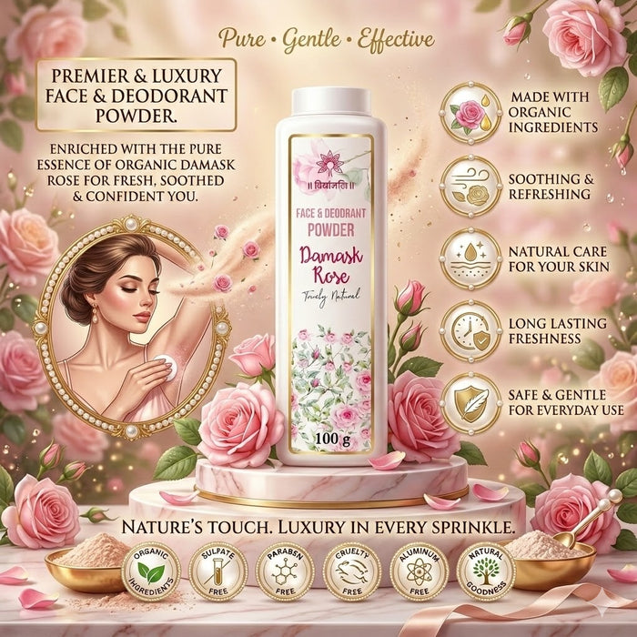 Rose Face & Deodorant Powder - 100 G